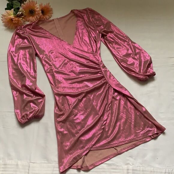 𝅺🔥SEXY V Neck Bodycon Long Sleeve Sparkly Dress🔥 - Picture 7 of 15